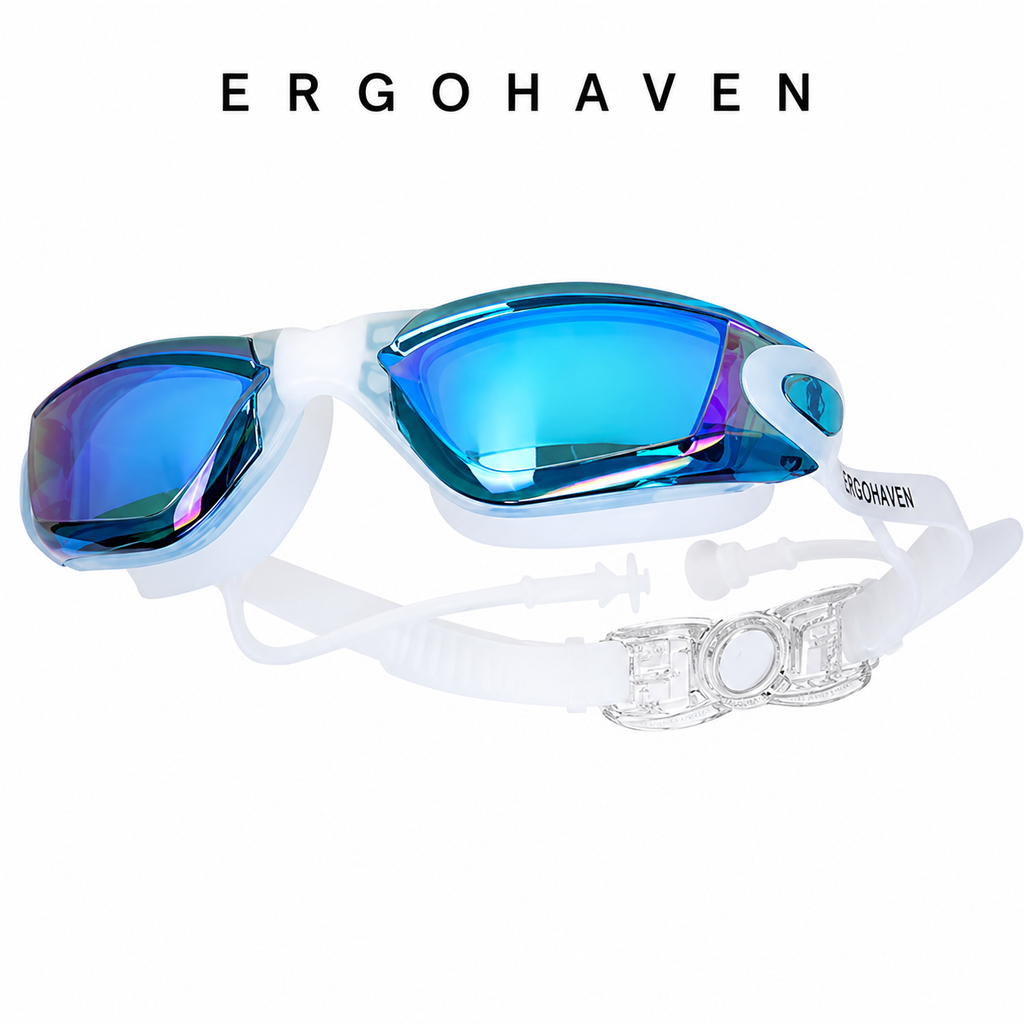 ErgoHaven Prescription Swim Goggles for Nearsighted Adults – Anti-Fog UV Protection