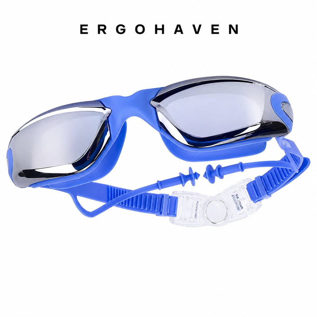 ErgoHaven Prescription Swim Goggles for Nearsighted Adults – Anti-Fog UV Protection