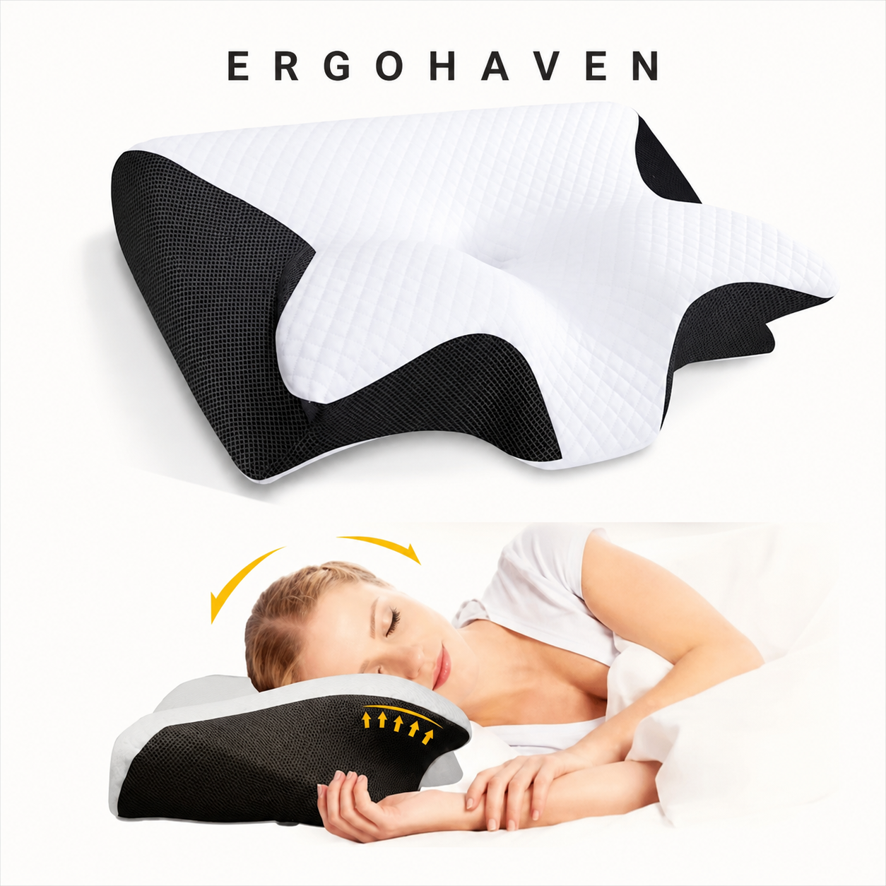 Pillow For ErgoHaven Anti Snore Ergonomic Premium Neck Pain Relief Memory Foam