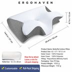 Pillow For ErgoHaven Anti Snore Ergonomic Premium Neck Pain Relief Memory Foam