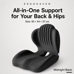 ErgoHaven PostureEase 2-in-1 Ergonomic Memory Foam Seat Cushion with Lumbar Support, L-Shaped Back & Seat Support Pillow, Breathable Non-Slip Office Chair Cushion