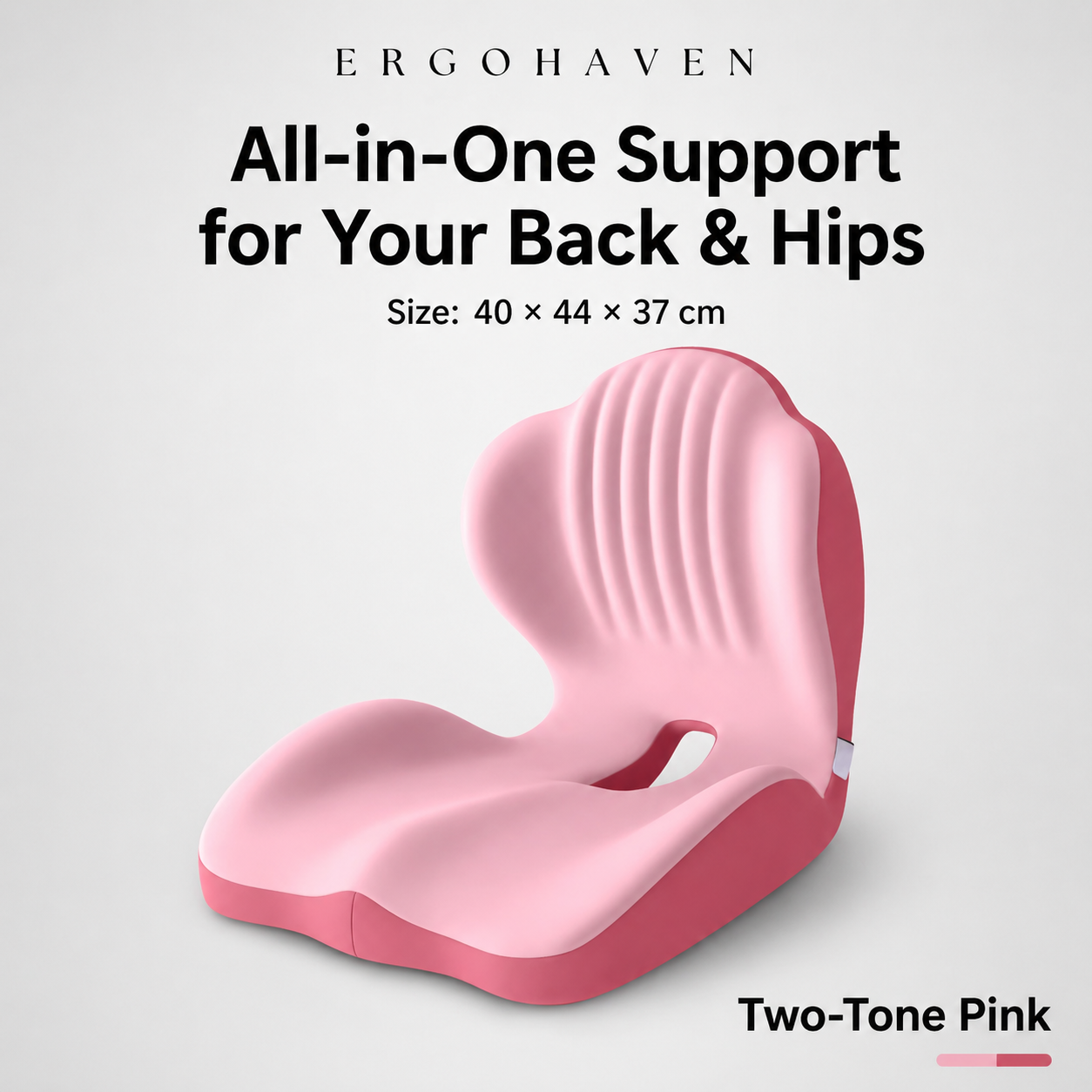 ErgoHaven PostureEase 2-in-1 Ergonomic Memory Foam Seat Cushion with Lumbar Support, L-Shaped Back & Seat Support Pillow, Breathable Non-Slip Office Chair Cushion
