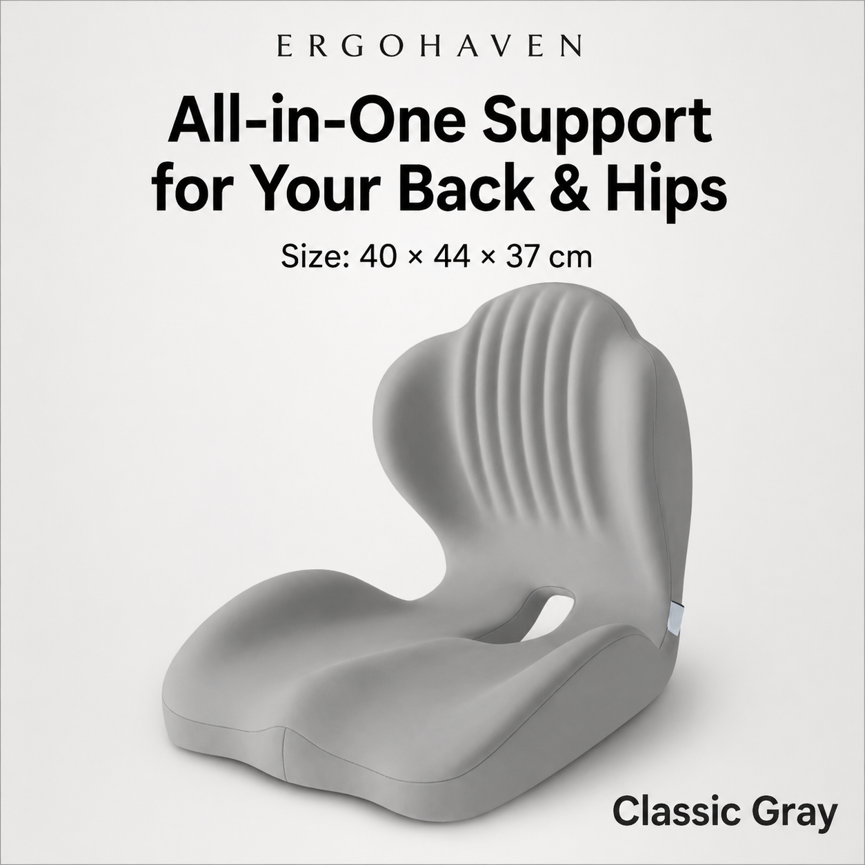ErgoHaven PostureEase 2-in-1 Ergonomic Memory Foam Seat Cushion with Lumbar Support, L-Shaped Back & Seat Support Pillow, Breathable Non-Slip Office Chair Cushion