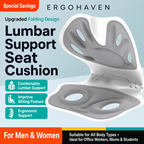 ErgoHaven FoldEase Foldable Lumbar Support Seat Cushion, Ergonomic Back Support for Office Chair, Car Seat & Home, Portable Posture Support Cushion